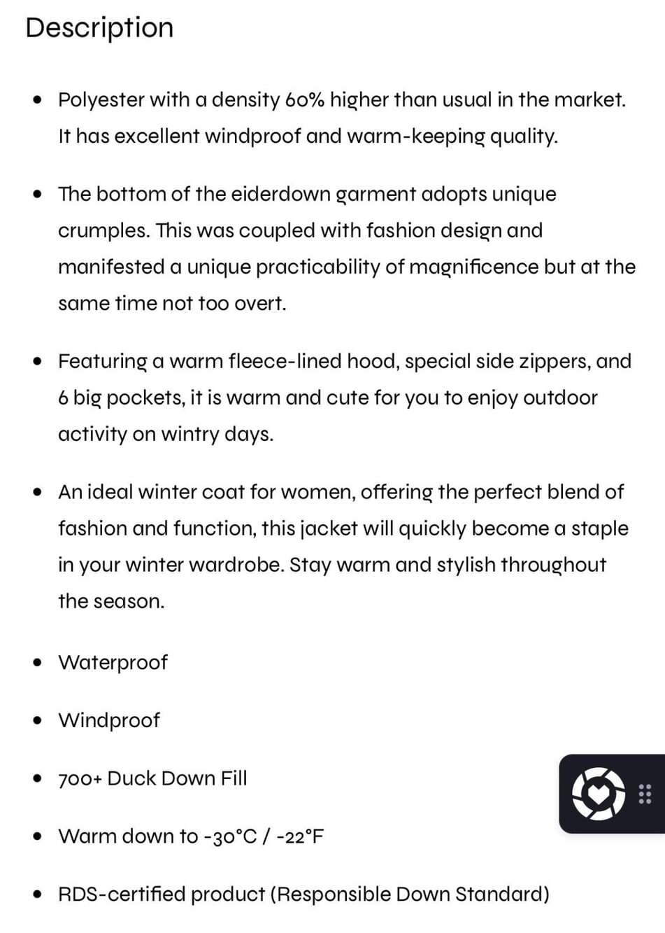 Oralay 092 Universe® Women's Thickened Down Jacket size M - Picture 5 of 7